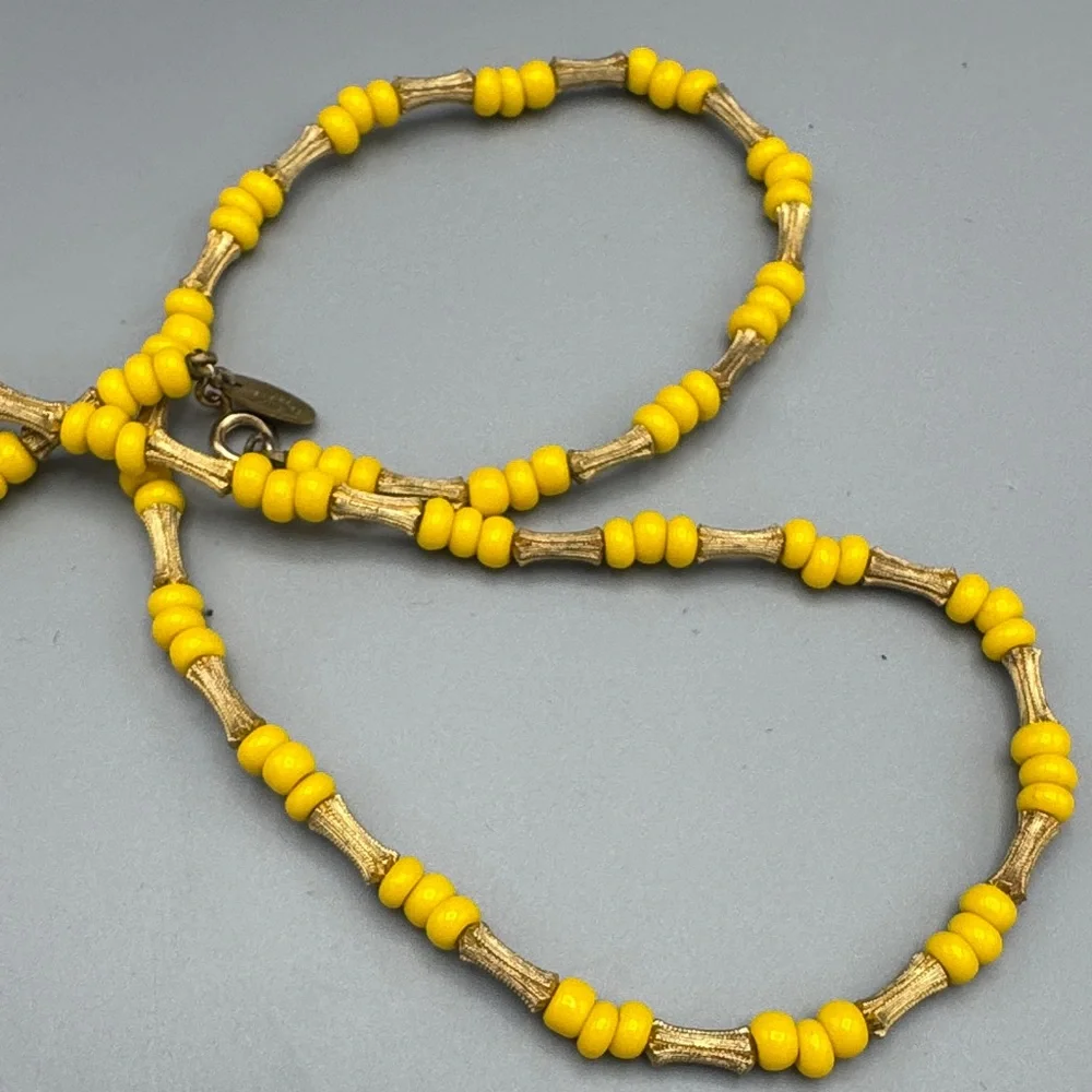 les bernard necklace yellow and gold tone - Picture 3 of 4